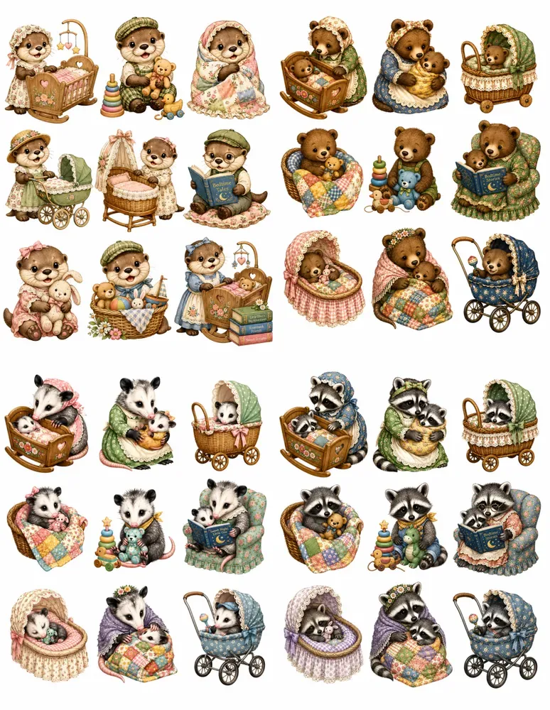 Woodland Nursery Animals Fussycut Sheets