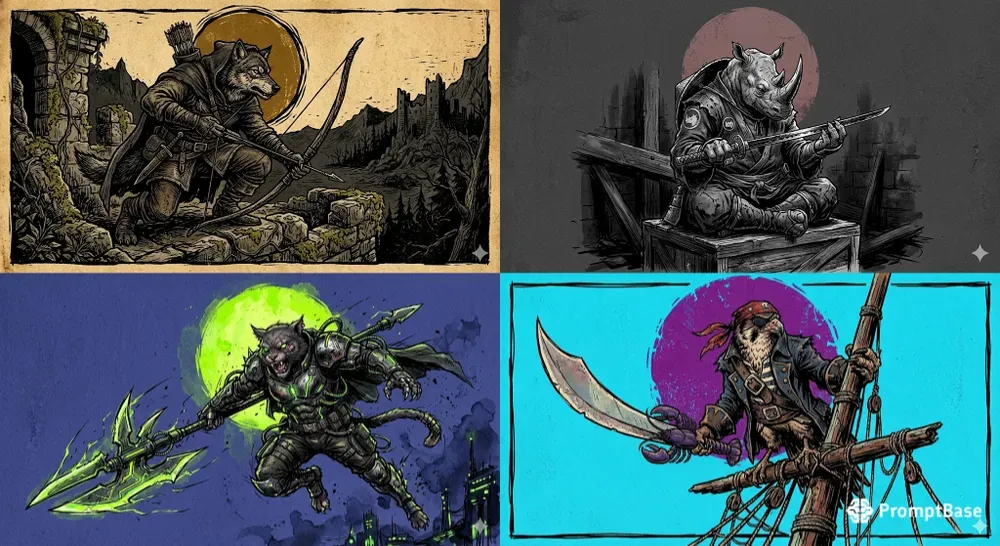 Animals Armed With Swords And Epic Poses