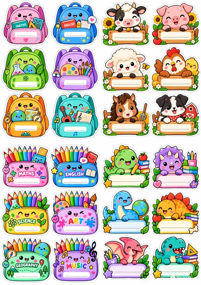 Colored Labels For Primary School