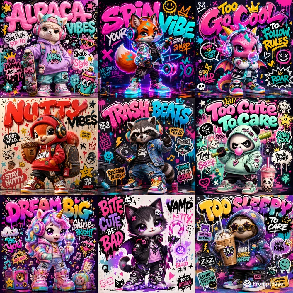 Kawaii Attitude Character Posters