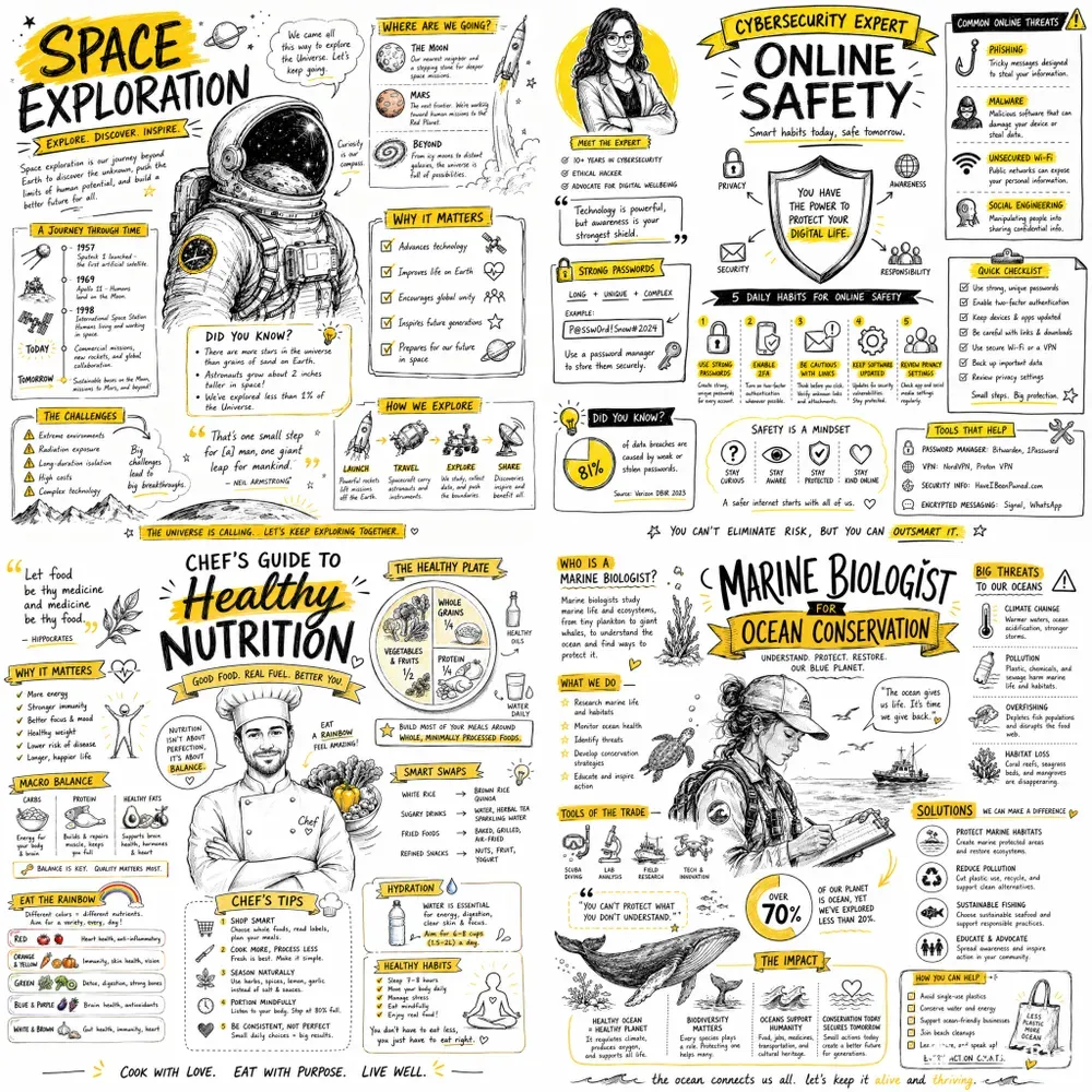 Editorial Sketchnote Infographic Packs