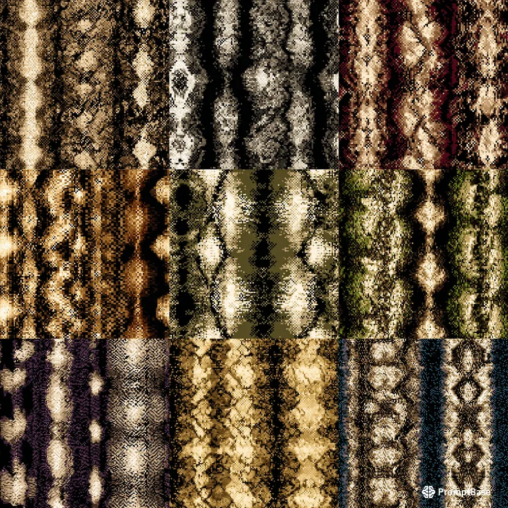Pixel Art Of Snake Skin Patterns