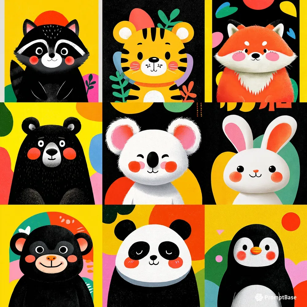 Cute Minimal Animal Portraits