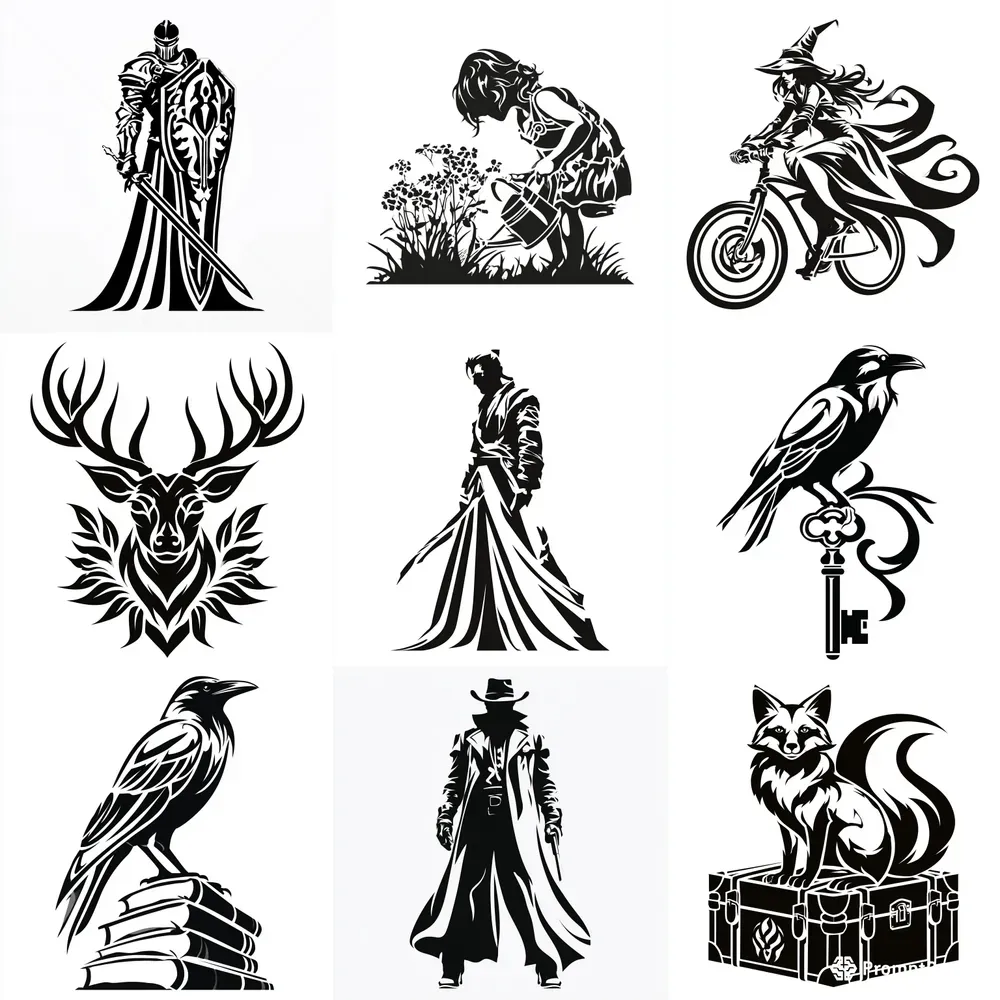 High Contrast Stencil Illustrations