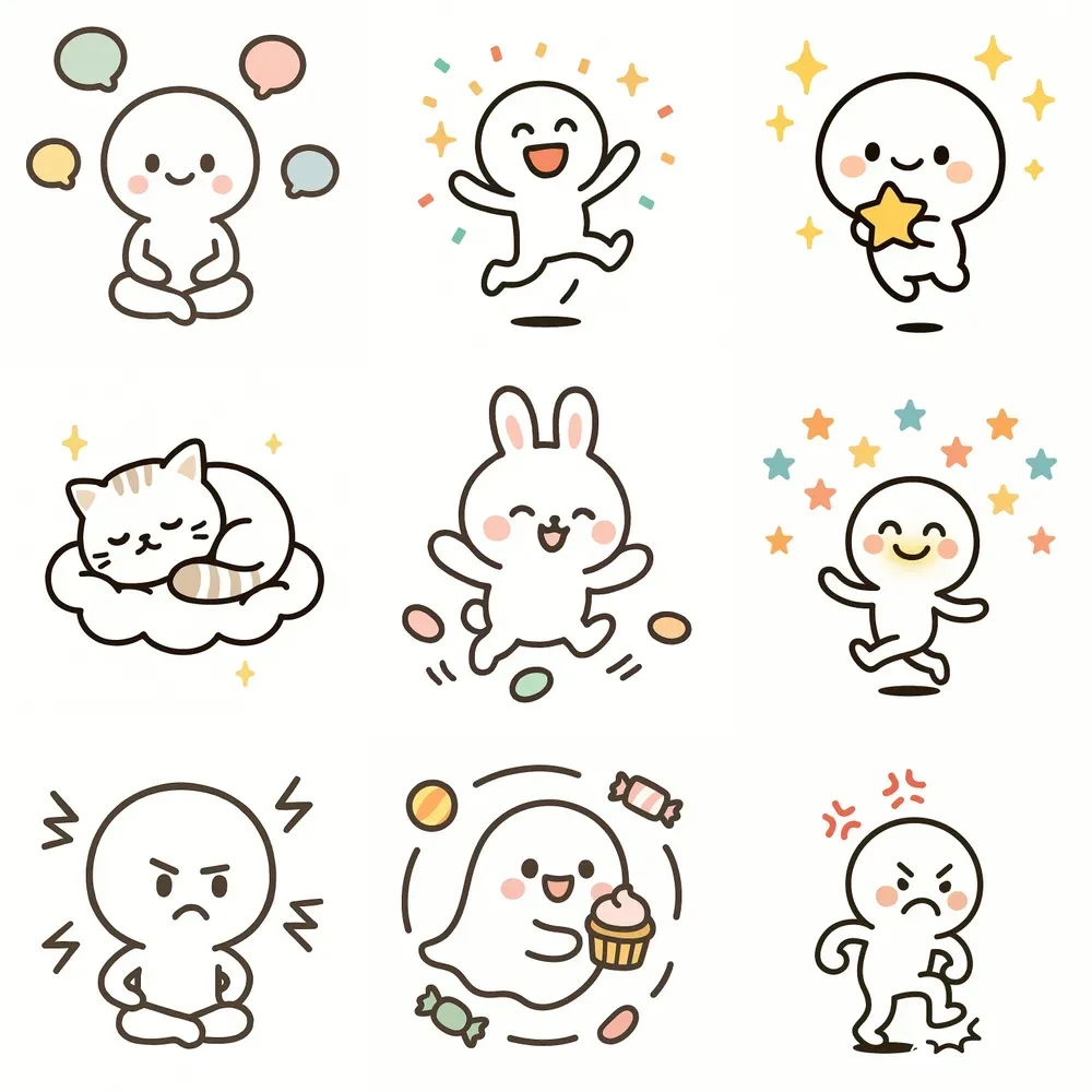 Chic Minimalist Vector Cartoon Designs