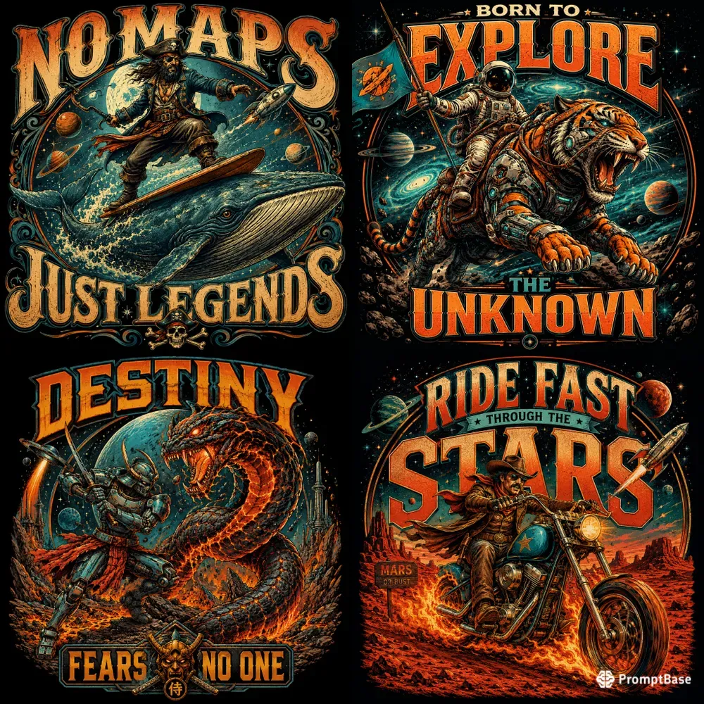 Retro Cosmic Adventure Tshirts