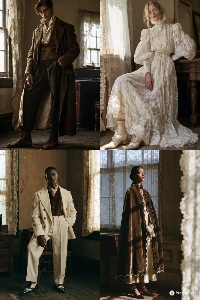 Vintage Sepia Fashion Editorials