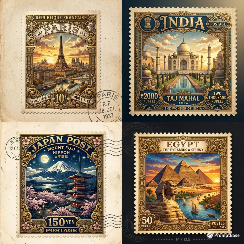 Luxury Travel Stamp Art Creators
