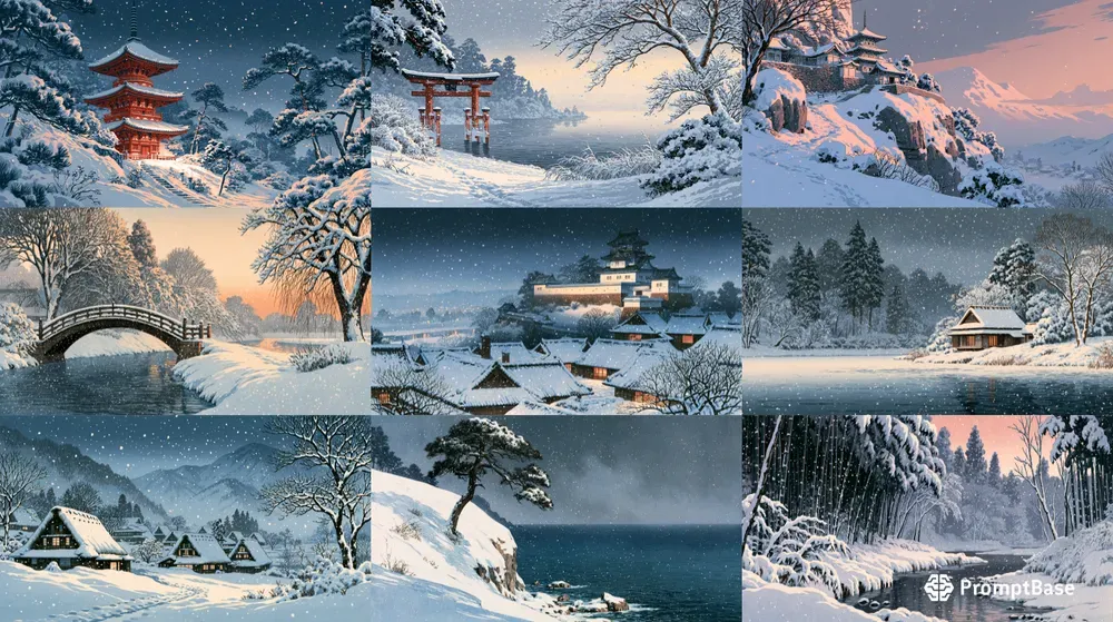 Japanese Woodblock Winter Frame Tv Art