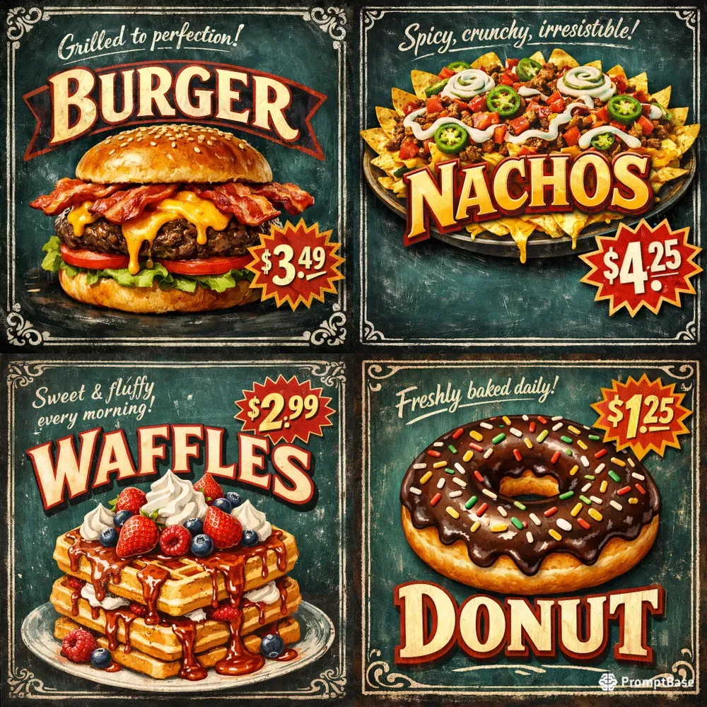 Vintage Chalkboard Food Poster Generator