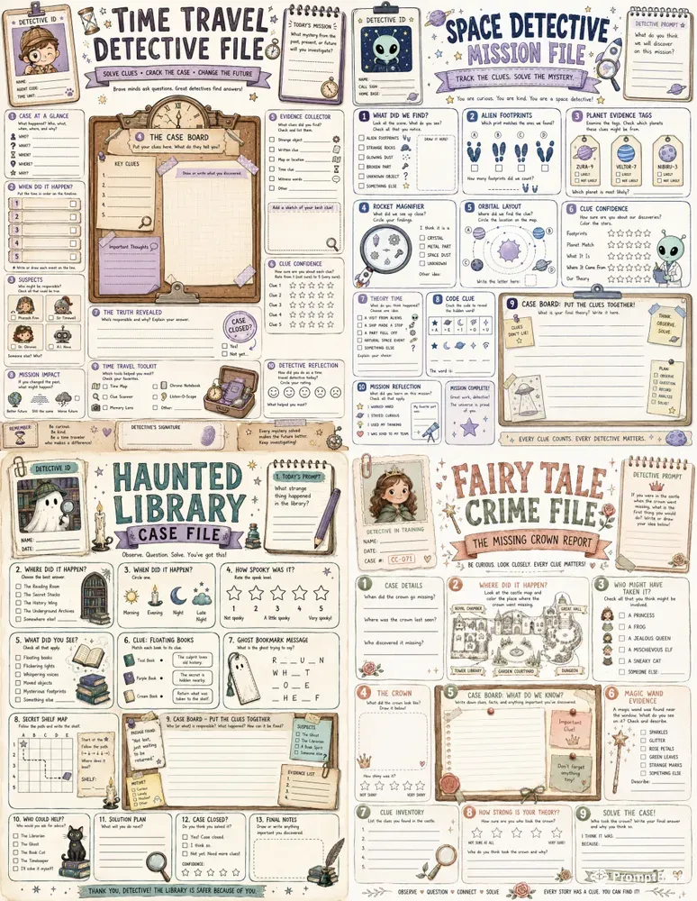 Kids Detective Case Worksheets