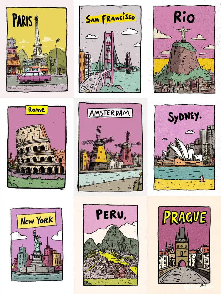 Minimalist City Poster Kits