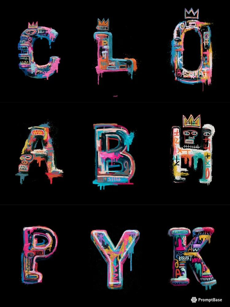 Basquiat Style Bespoke Letter Art
