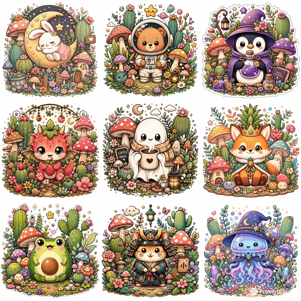 Whimsical Kawaii Garden Art