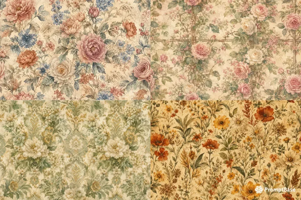Painted Garden Seamless Floral Patterns