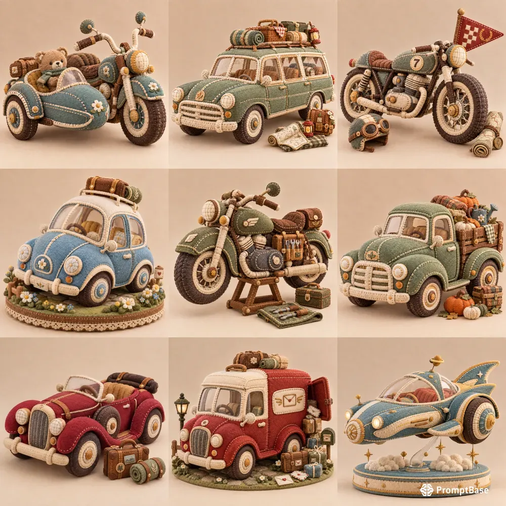 Retro Vehicle Sewn Plushie Generator