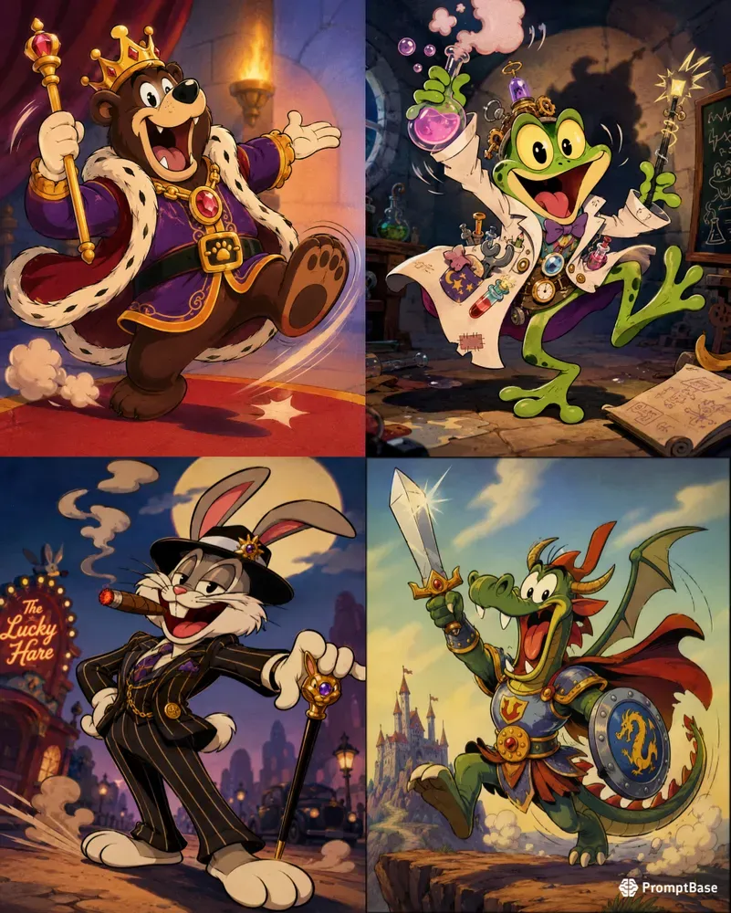 Looney Fantasy Animal Cartoons