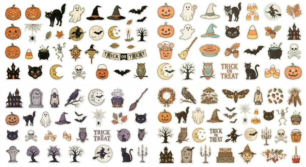 Classic Vintage Halloween Clipart Sheets