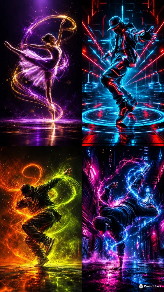 Dynamic Neon Dance Posters
