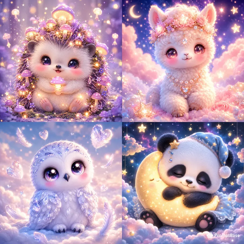 Dreamy Kawaii Fantasy Pet Collection Art