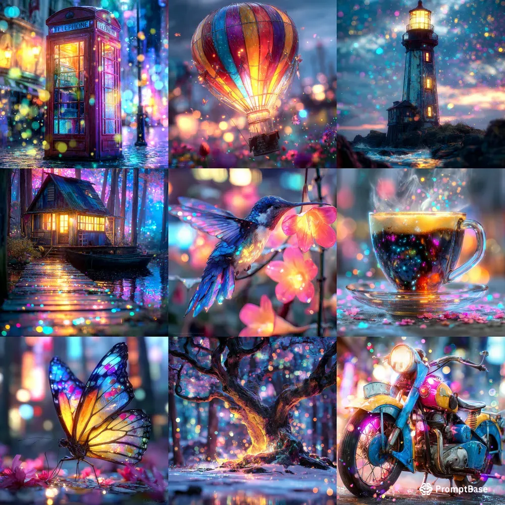 Photo Neon Bokeh Sparkle Dreams