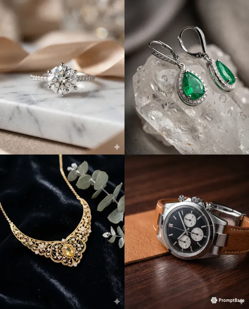 Luxury Jewelry Product Design Mockups