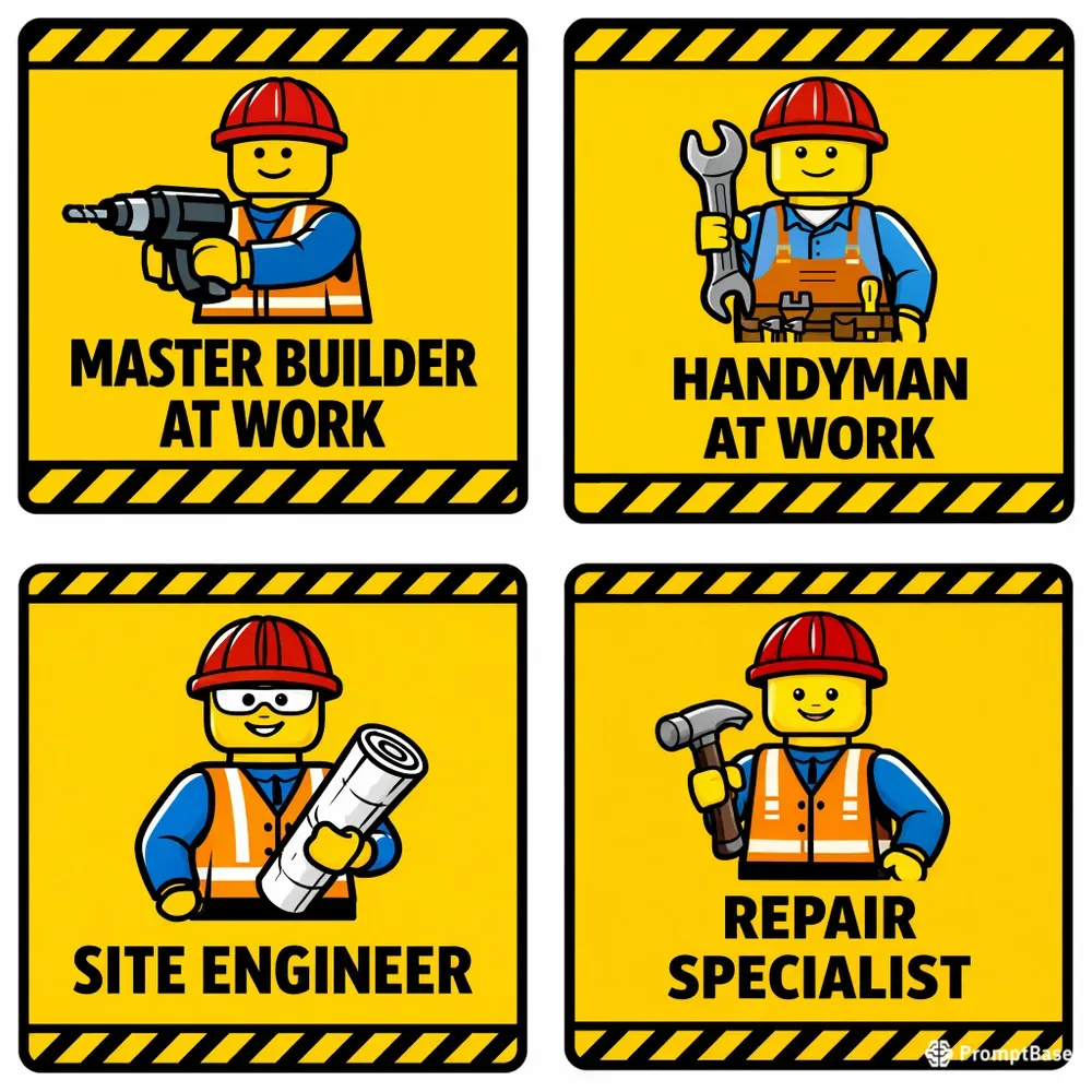 Lego Worker Sign Design Packs