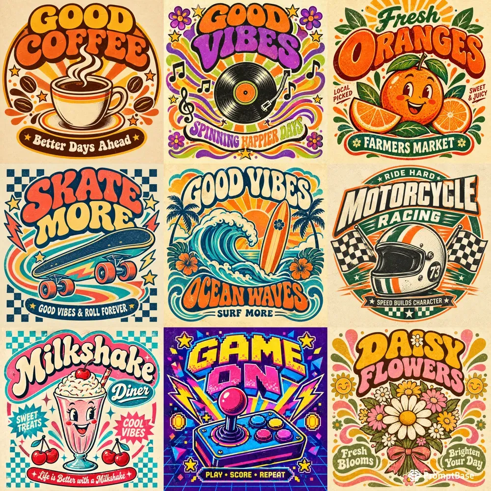 Retro Pop Art Logo Designs