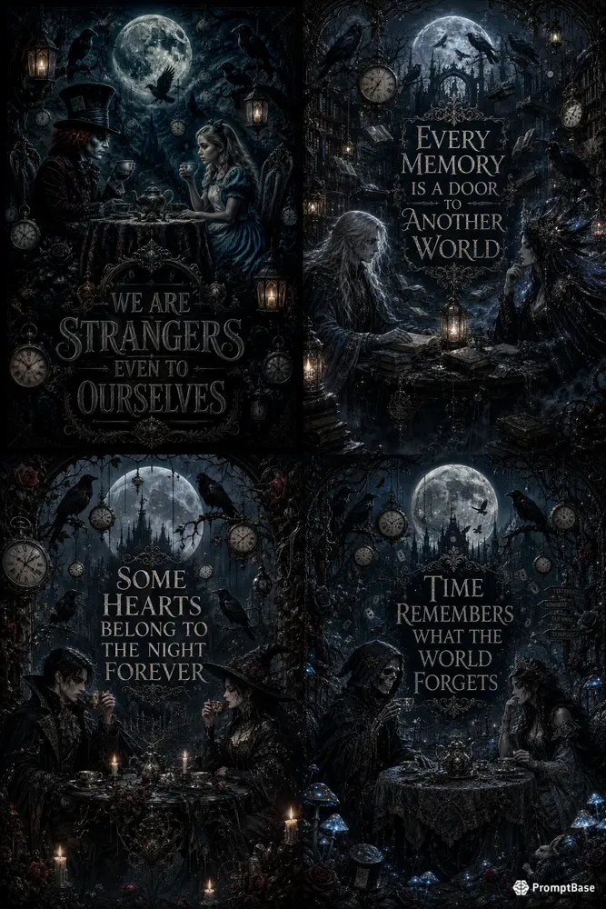 Dark Gothic Wonderland Quote Posters