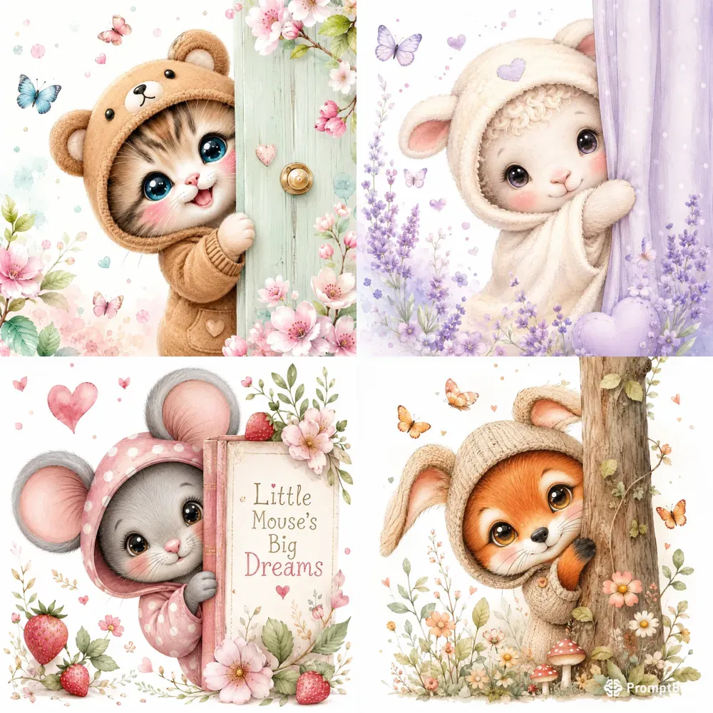 Cute Baby Animal Nursery Art