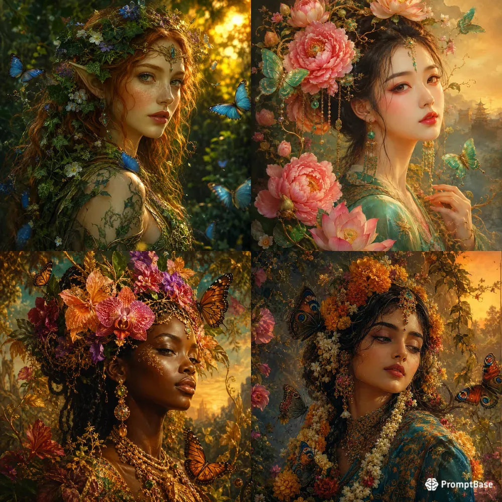 Botanical Heritage Fantasy Portraits