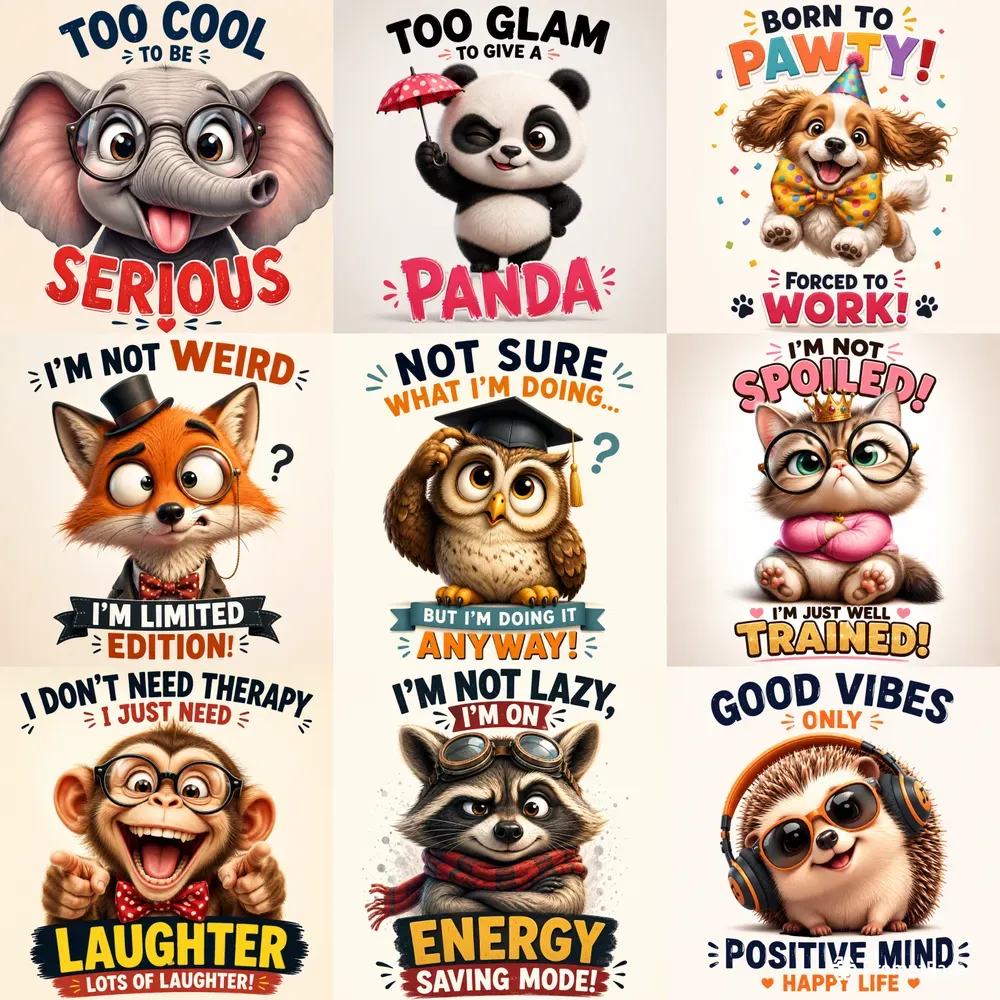 Whimsical Animal Character Art