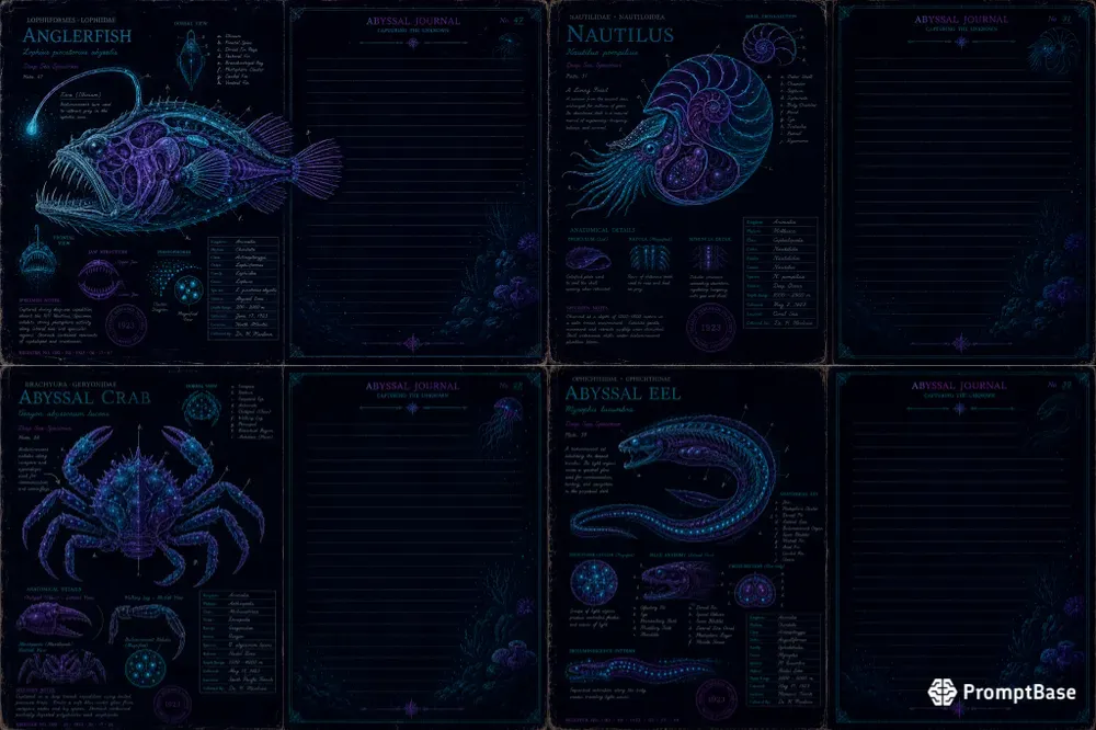 Vintage Neon Abyssal Anatomy Ephemera