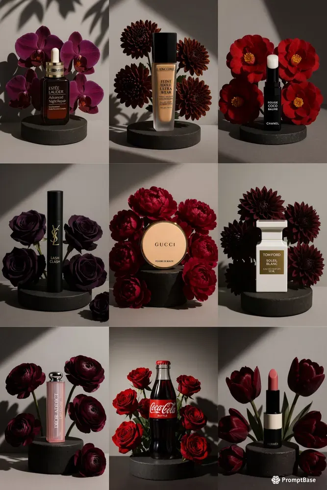 Luxury Objects With Floral Backdrop Stu