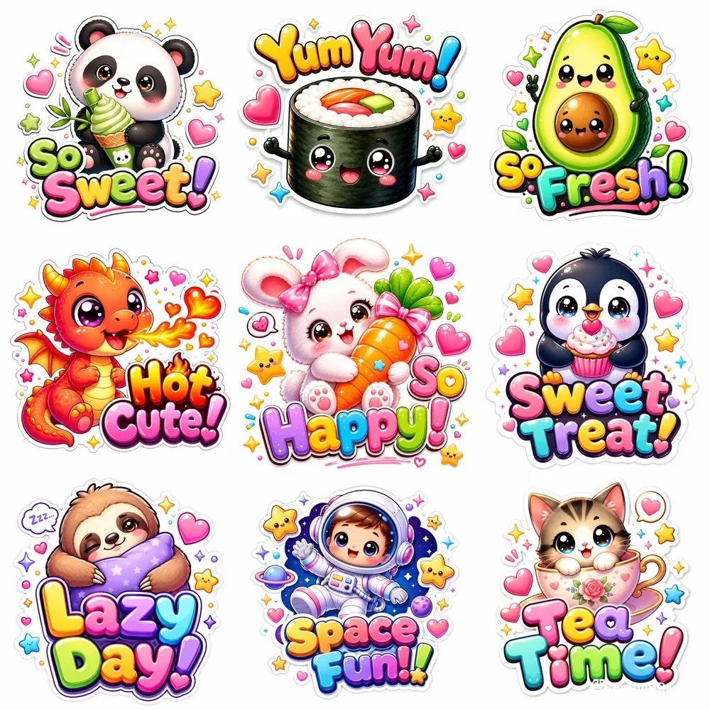 Kawaii Cute Sticker Characters 3D Style