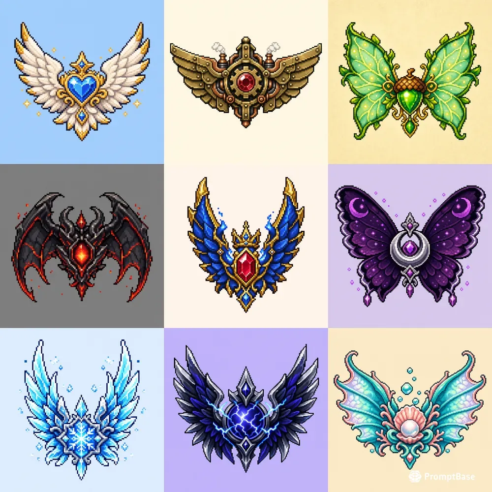 16bit Wing Ornament Icons