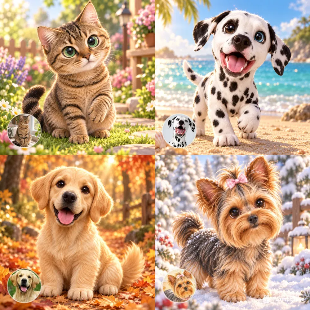 3D Pet Character Portraits From Photos