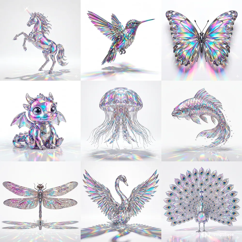 Holographic Crystal Iridescents