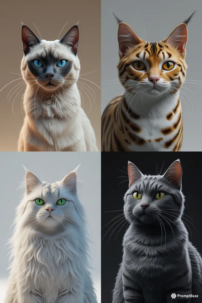 Realistic Portraits Of Cute Cats Ultra