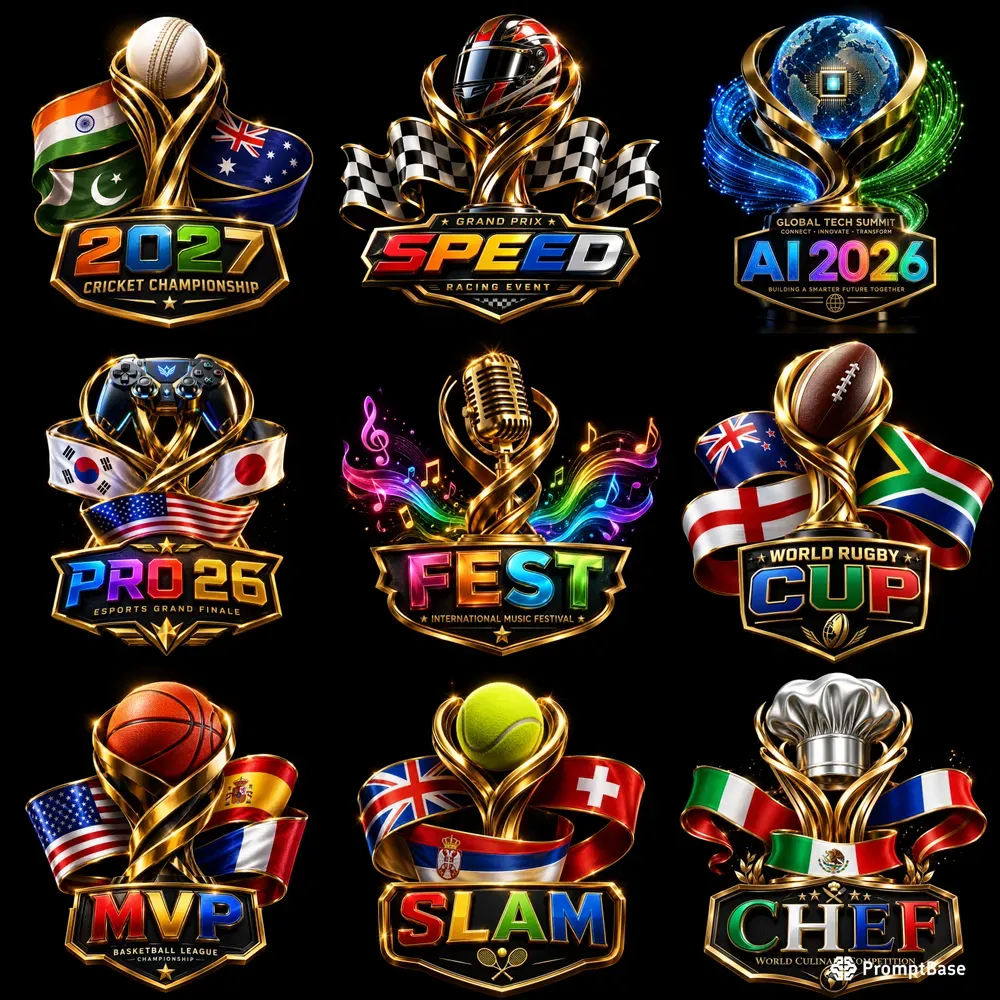 3D Luxury Sports Trophy Logos