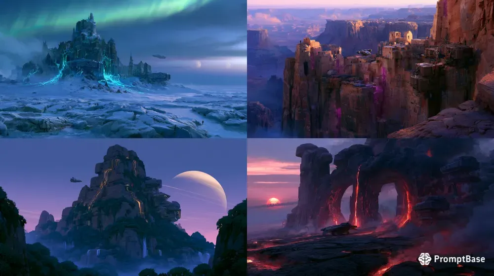 Cinematic Scifi Ruins Concept Art