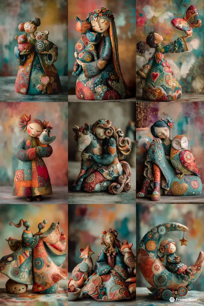 Handcrafted Folk Art Figurine Style