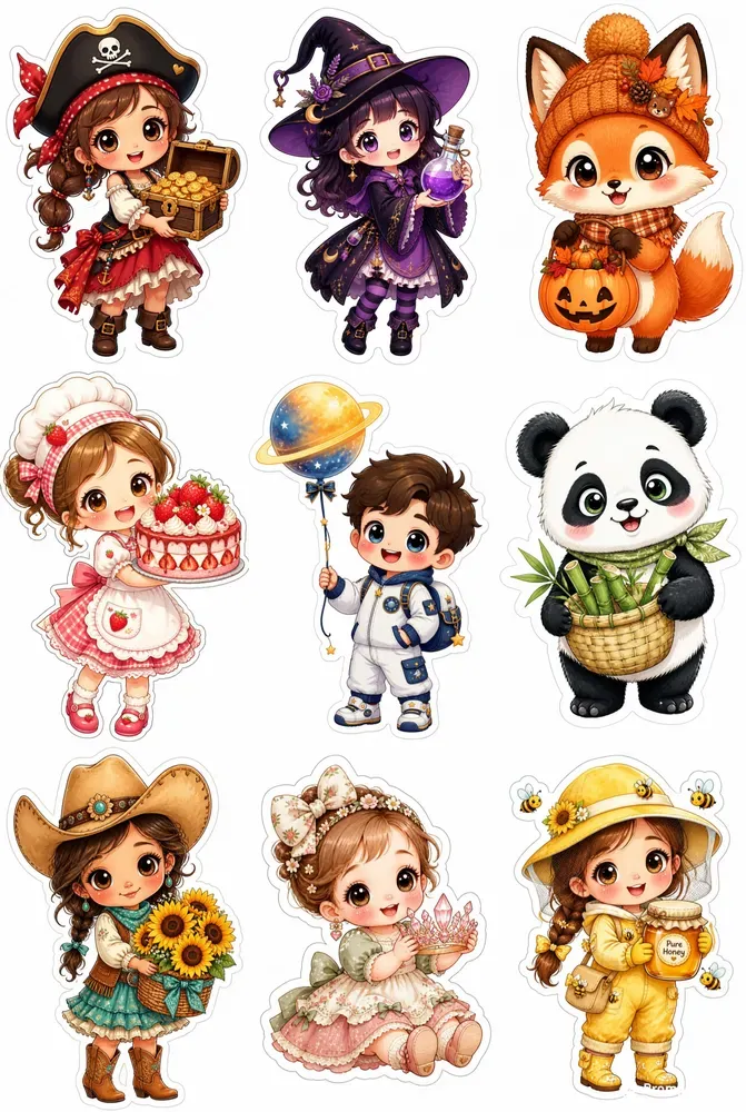 Cute Chibi Sticker Clipart Generator