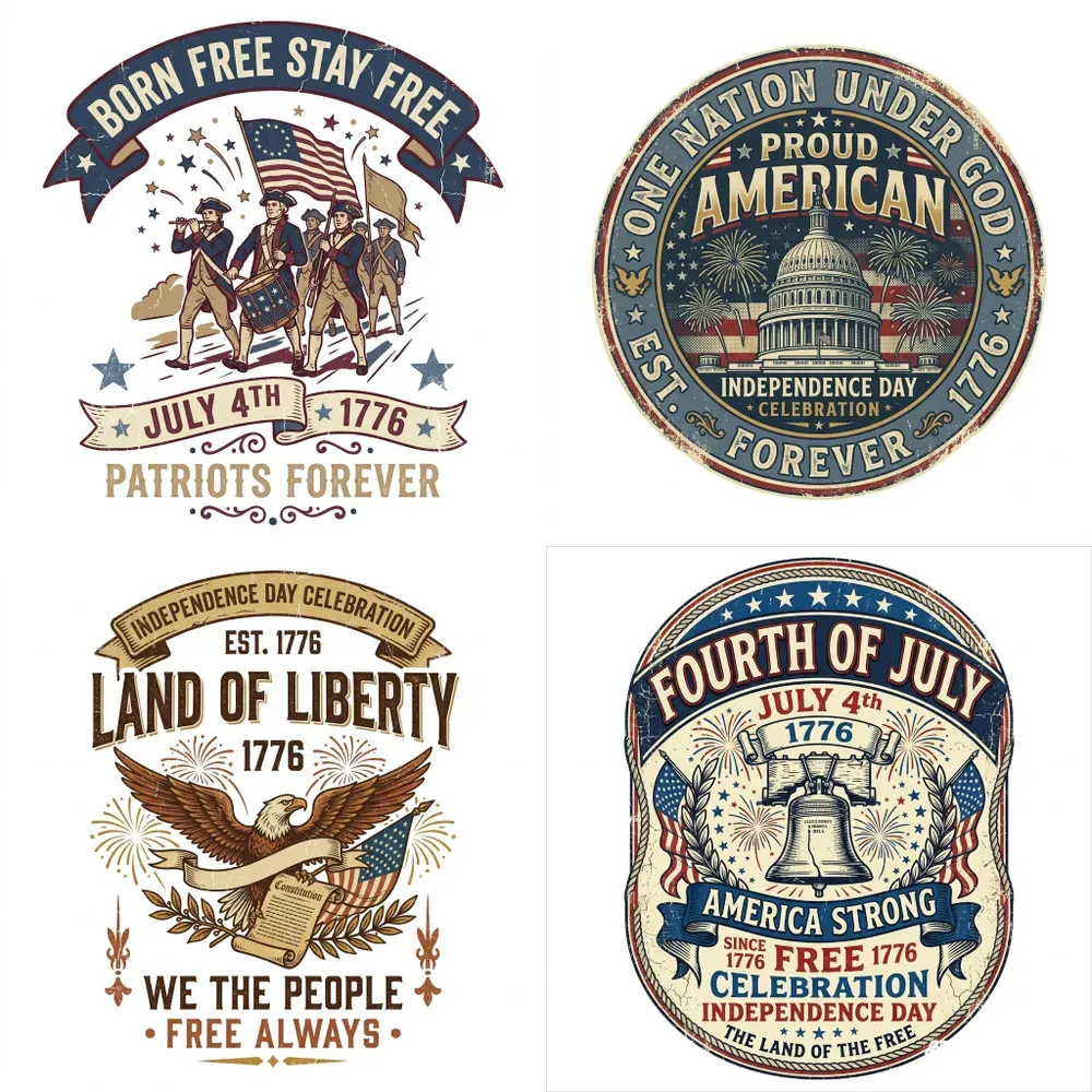 Retro Independence Day T Shirt Designs