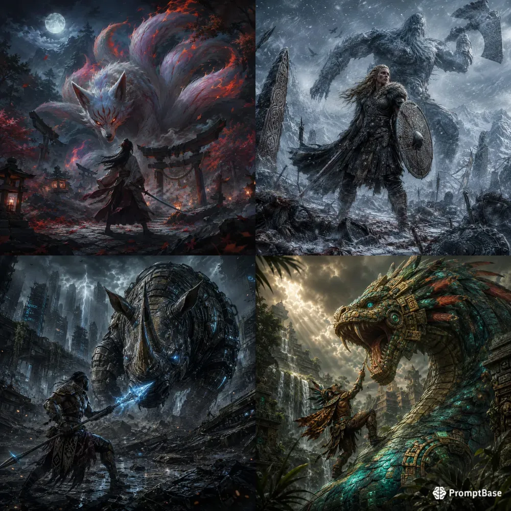 Cinematic Mythical Creature Battles