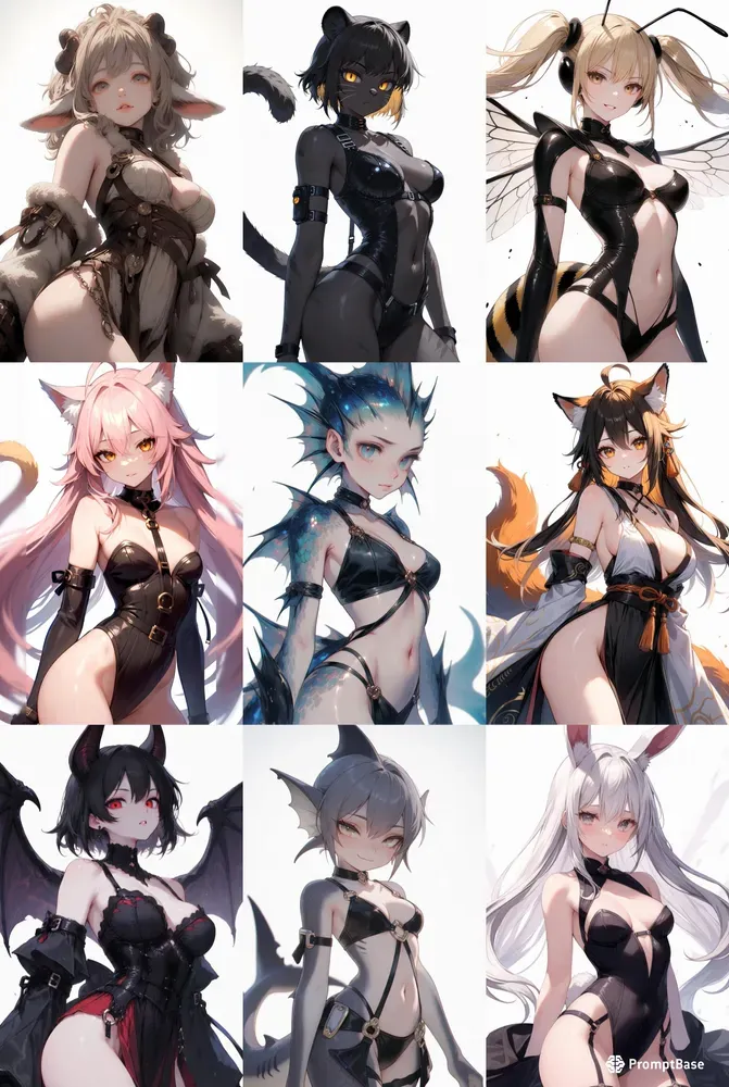 Ultra Detailed Anime Fantasy Furry Girls