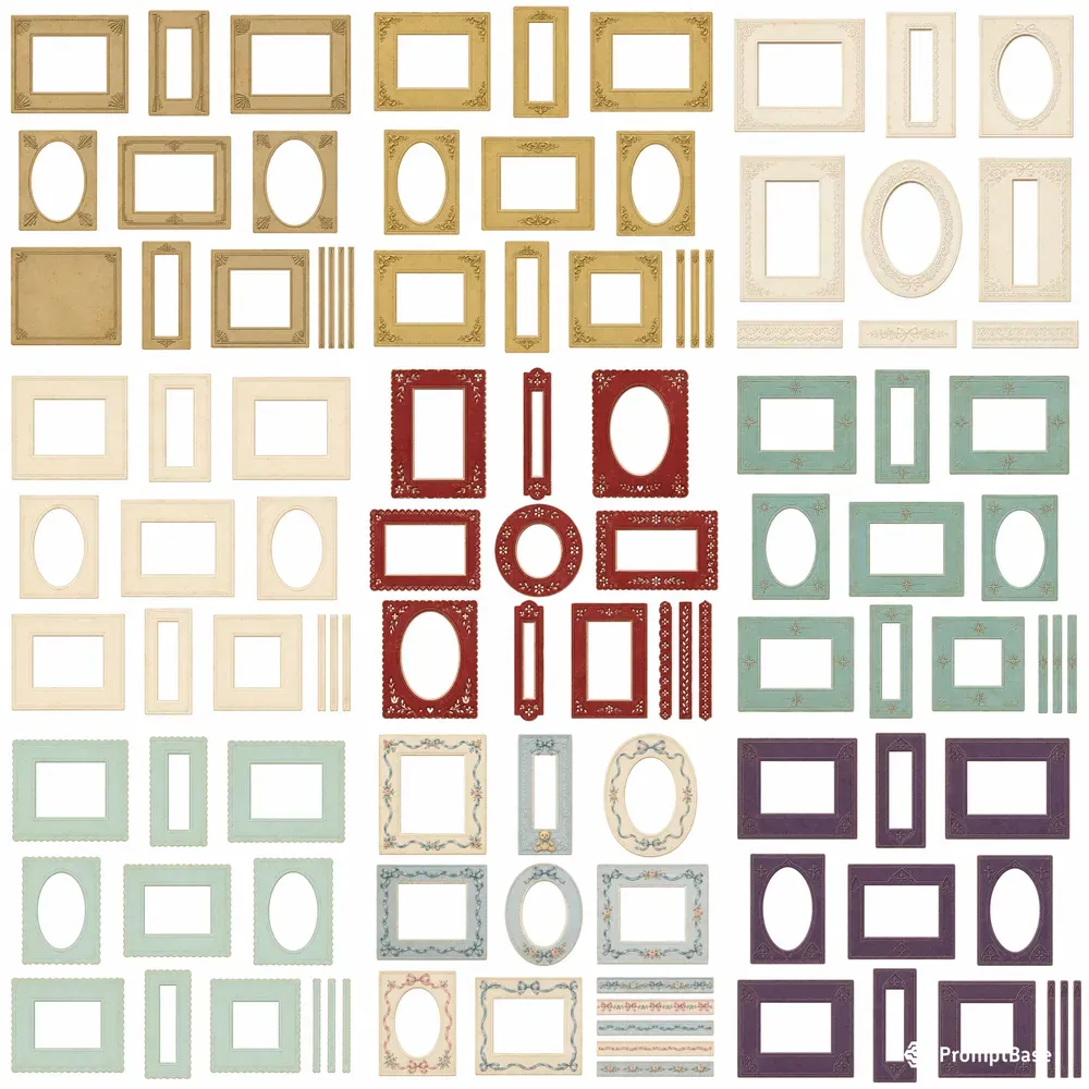 Photo Booth Frame Mat Cutout Sheets