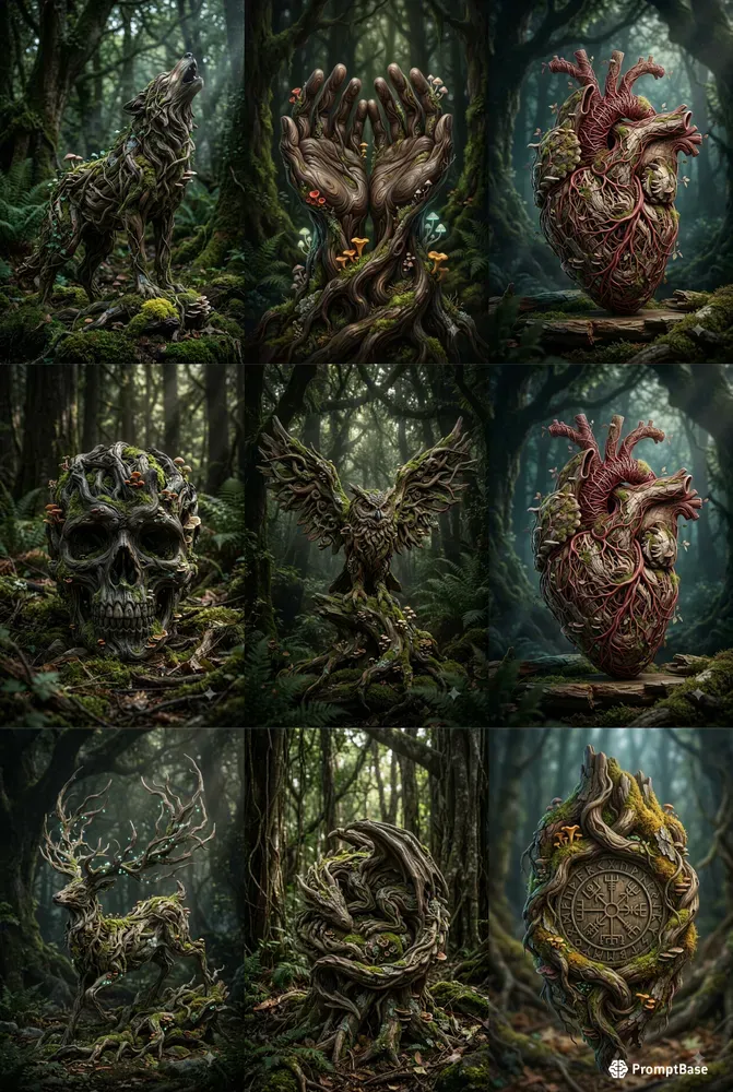 Organic Root Wood Sculptures