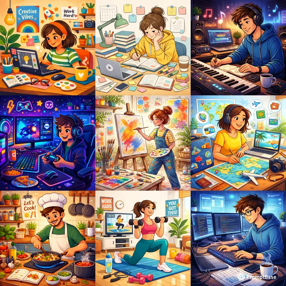 Creative Flat Lifestyle Scenes Packs