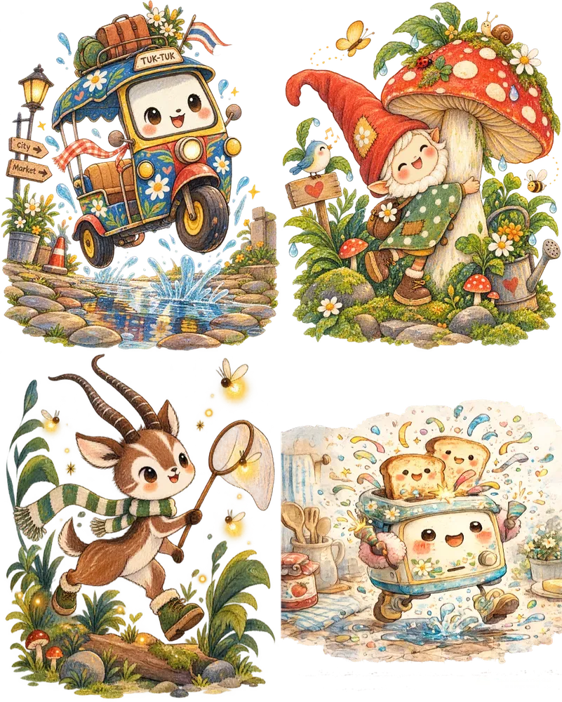 Whimsical Handdrawn Storybook Cliparts